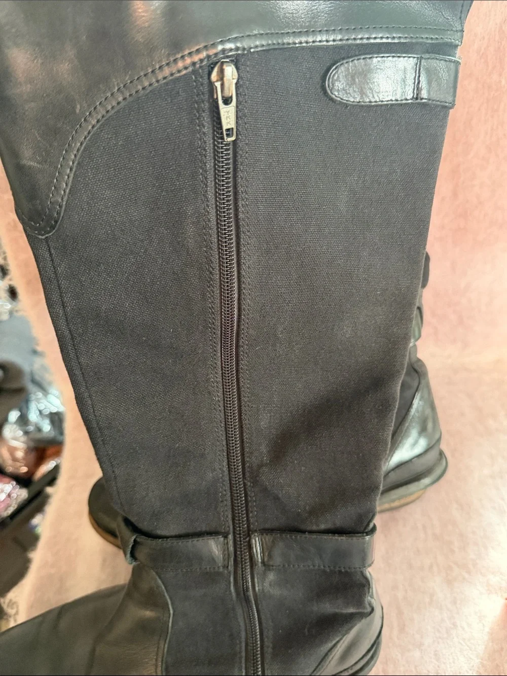 Patagonia Black Over-the-Knee Buckle Riding Boots